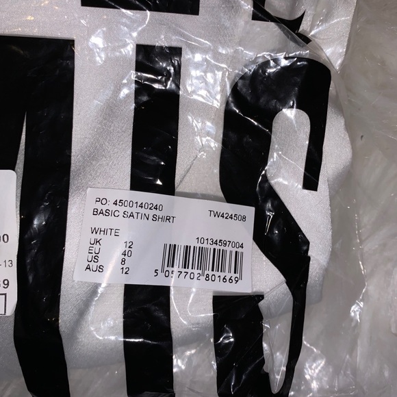 White Button Down Satin Shirt - Picture 6 of 8